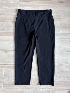 Eileen Fisher Washable Stretch Crepe Pant in Black Large